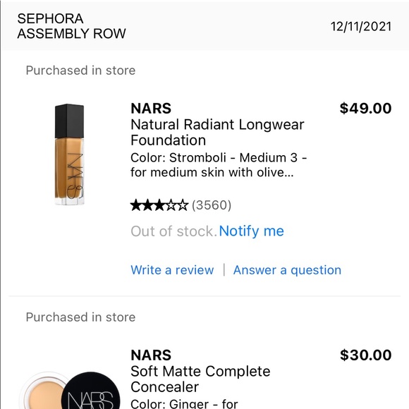 NARS Natural Radiant Longwear Foundation - Picture 5 of 6